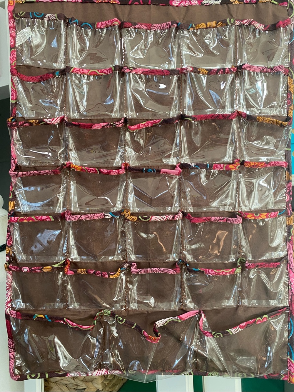 Floral Brown Wall Hanger Jewelry & Accessory Organizer Both Sides Bohemian Y2K - Picture 3 of 4